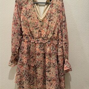 Torrid fully-lined floral tiered dress